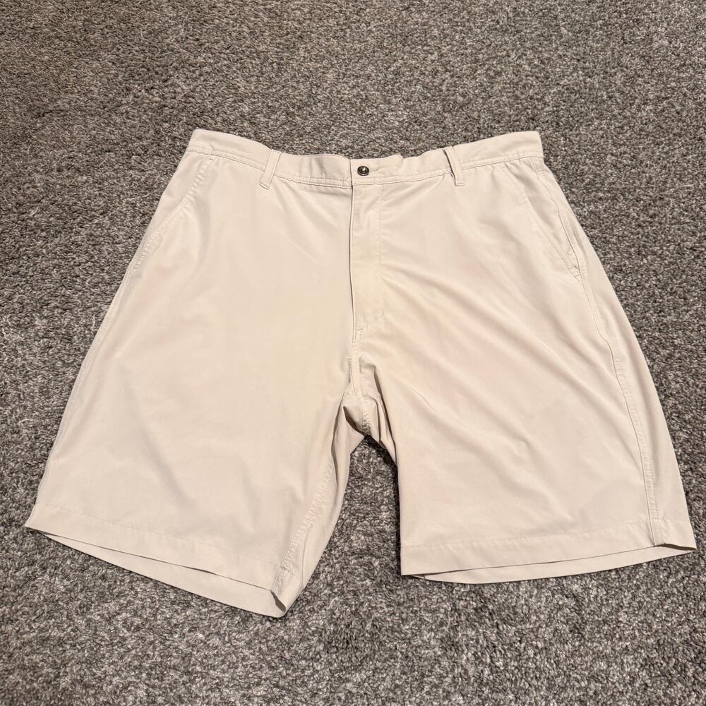 FootJoy FJ Mens Golf Shorts Size 38 Khaki Stretch Performance Flat Front